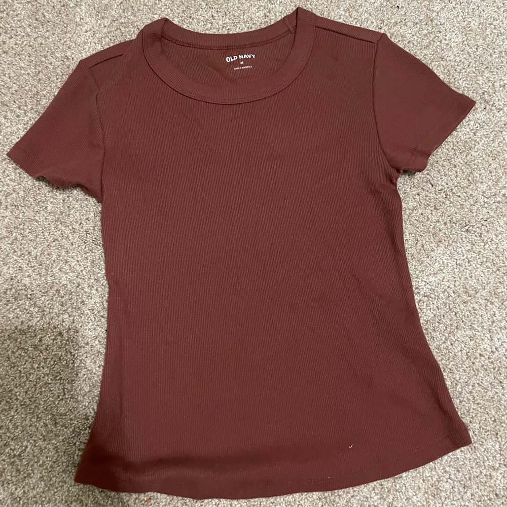Old Navy Red Fitted Short Sleeve Tee